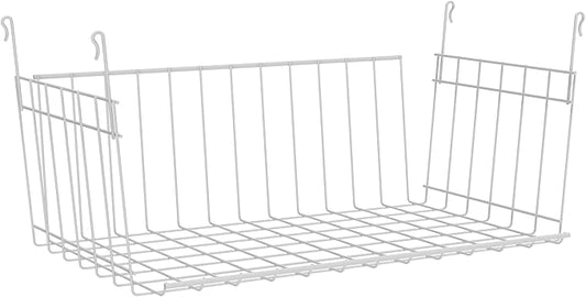 ClosetMaid Wire Hanging Shelf Basket for Storage, Organization in Closet or Pantry, No Assembly or Installation, Durable, White