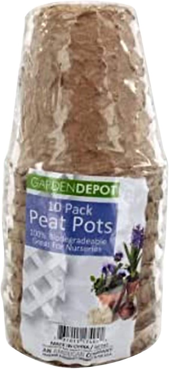 Biodegradable Peat Pots Set (10-Piece)