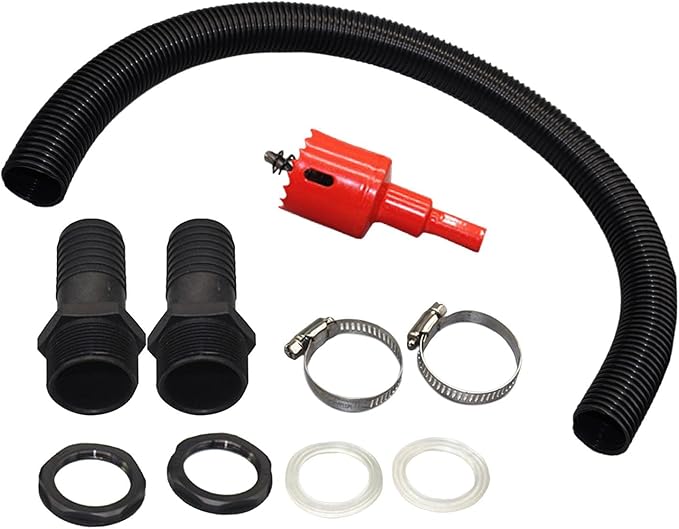 Rain Barrel Overflow Kit Water Collection Easy Install Portable Hose Connection Pipe for Balcony Garden Household Outdoor Activities, 2.5cm with Taper