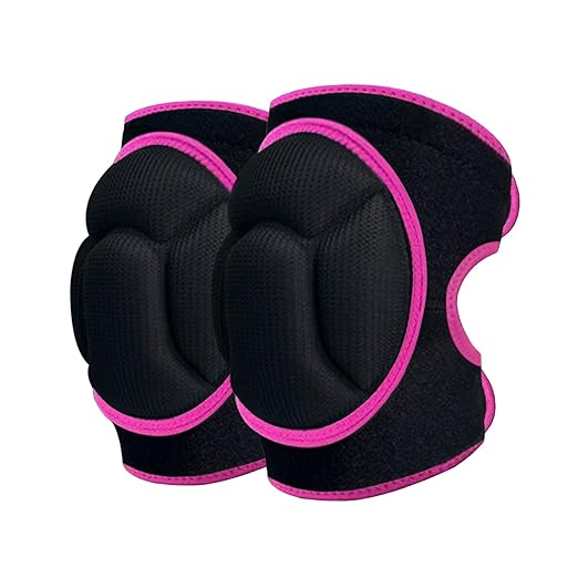 Knee Pads, Thick Sponge Anti-slip, Collision Avoidance Knee Pads, for Running, Mountaineering, House Working,Gardening Maintain (Pink, Large)