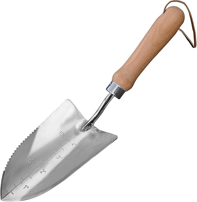 GREBSTK Gardening Shovels Stainless Steel Transplanter Garden Trowel Depth Marker Measurements Shovel Weeding Tool