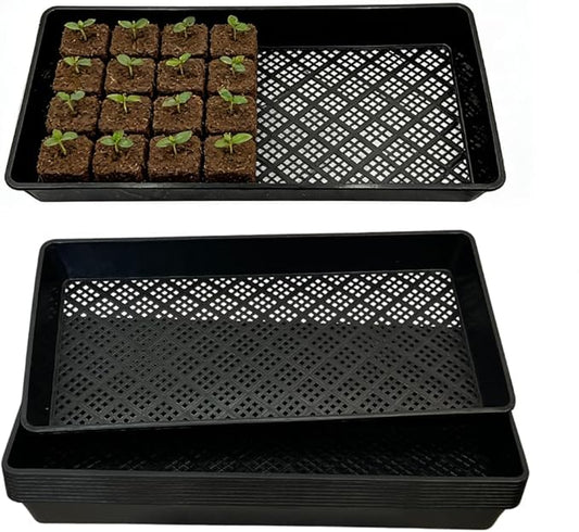 1020 Mesh Tray Soil Blocking Tray 1020 Trays Seedling Starter Trays 10 Pack Black 10x21 Inches for Microgreens Hydroponic