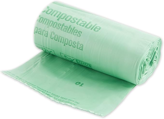 RSVP International Kitchen Collection Compost Pail, 1 Gallon Compostable Bags, Green
