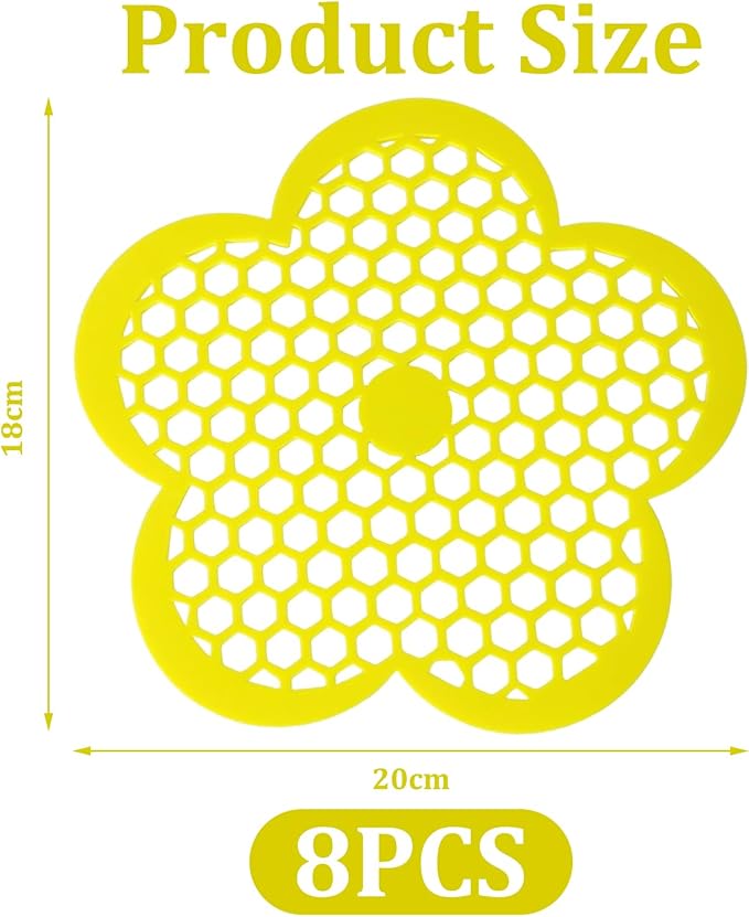 8 Pack Bee Watering Station, Flowers Shape Bee Waterer, Butterfly Watering Station, Floating Bees Island for Feeding Thirsty Pollinators Outdoors (Yellow)