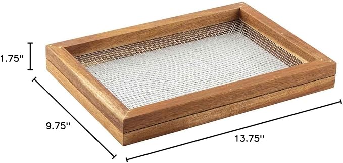 Tablecraft 11088 Herb Drying Rack, Natural, 13.75-inch Length, Acacia Wood
