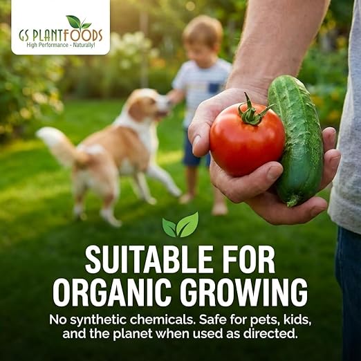 GS Plant Foods Liquid Fish Fertilizer - Organic Material Review Institute Listed (1 Quart) – Natural Hydrolyzed Fish Fertilizer for Gardens, Lawns & Container Growing