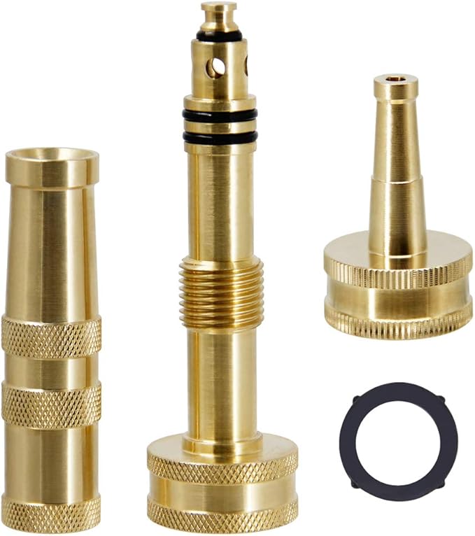 Twinkle Star Solid Brass Heavy Duty Adjustable Twist Hose Nozzle Jet Sweeper Nozzle, TWIS3231