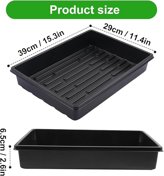 14 Pack Seed Starter Trays 15.3 x 11.4 inches Microgreens Growing Trays with Bottom for Germination, Hydroponic & Sprouting Plant Trays for Garden, Wheatgrass