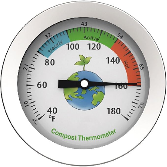 Soil Thermometer, 20Inch Stem, Waterproof, for Seeding and Transplanting Garden Temperature Measurement 10~76°C
