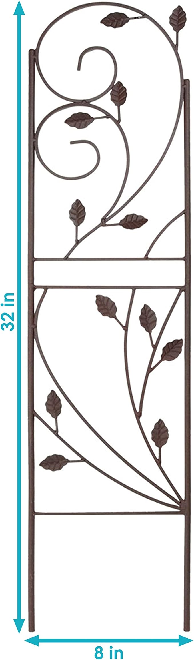 Sunnydaze 32-Inch Rustic Plant Design Outdoor Garden Trellis - Metal Wire Plant Support Trellis for Climbing Plants - Brown - Set of 2