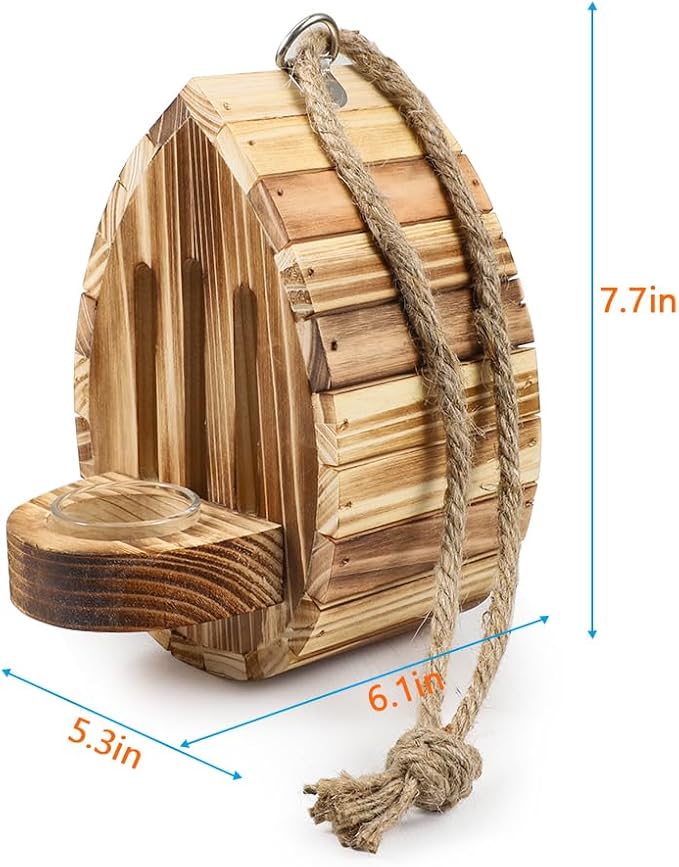 Picowe Butterfly House Wooden Habitat Natural Nesting Box Garden House with Feeder Hanging for Bee Butterfly Ladybirds for Garden Outside, Open Door