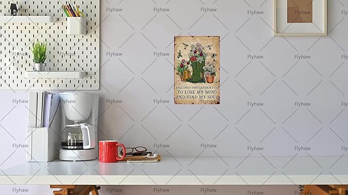 I Go To Lose My Mind And Find My Soul Metal Poster Tin Sign Garden Decor Funny Garden Signs For Outside Yard 8x12 Inch