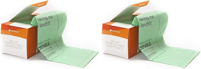 Full Circle Fresh Air Biodegradable Compost Bags, 2.5 Gallon / 25 Count, Original Scent (Pack of 2)