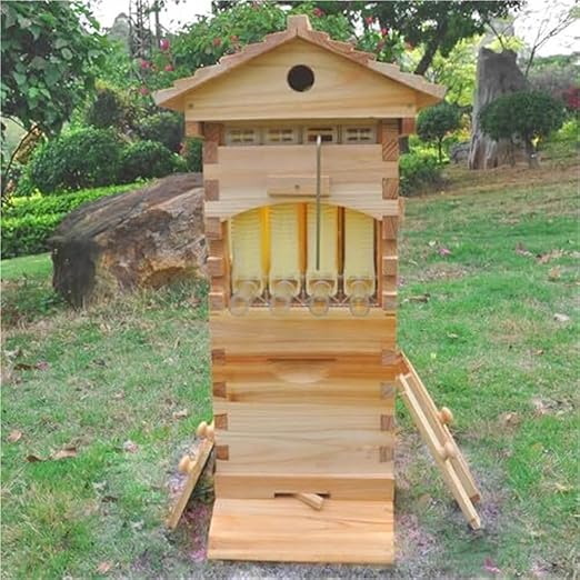 Beehive Starter Kit,with Observation Window and Honey Spout,Complete Bee Box,for Beekeeping,Garden Pollinators