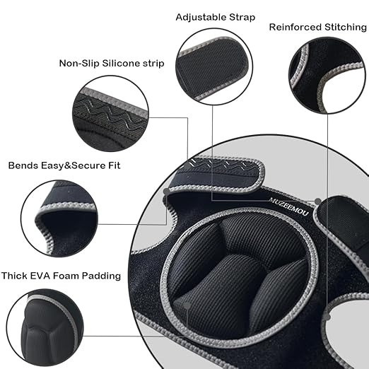 Knee Pads for Athletic Use,Gardening,Flooring - Thick EVA Foam Cushion, Non-Slip Silicone & Adjustable Straps (S/M/L), Breathable Unisex Garden Kneeling Pad with Extended Comfort