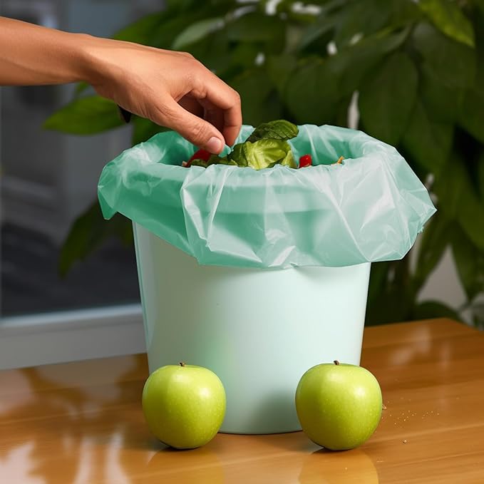 Compostable Trash Bags 1.2 Gallon 150 Packs,AYOTEE Compost Bags,Small Biodegradable Trash Bags Green Are Suitable For 1-2 Gallon And 4-8 Liter Small Trash bags can liner