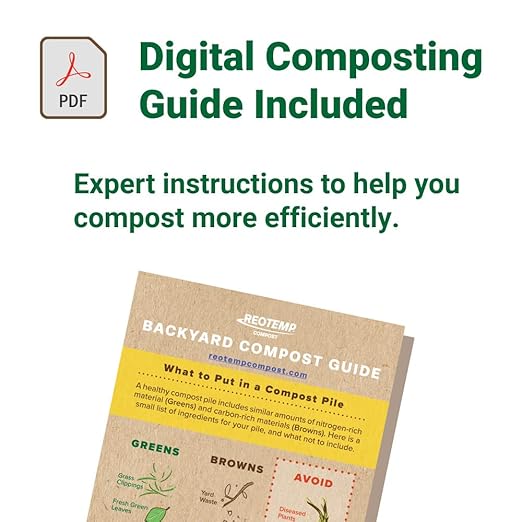 Reotemp 24 Inch Celsius Backyard Pro Compost Thermometer with Digital Composting Guide