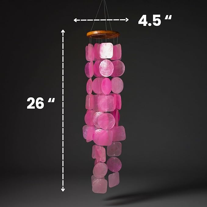 Solange & Frances Wind Chimes for Outdoors, Gifts for Mom, Wind Chimes for Outside and Outdoor Decor, Pink Decor for Women, Birthday Gifts for Women