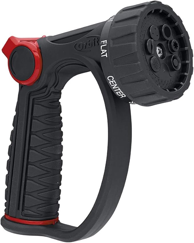 Orbit 58993 7-Pattern Watering Nozzle with Thumb Control, Black