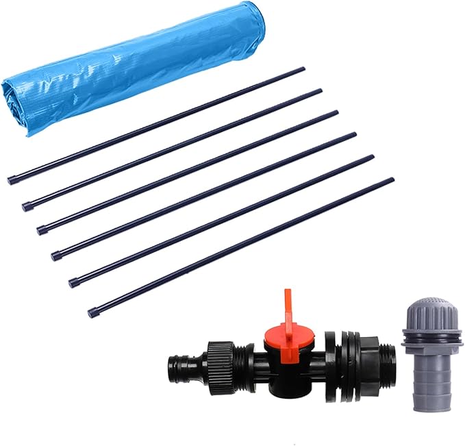 100 Gallon Collapsible Rain Barrel, Water Storage Tank, Portable Rainwater Collection System, Rain Catcher Barrel with Spigots and Overflow Kit, Rain Water Barrel Collector for Garden, Blue