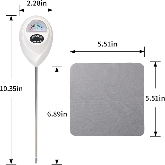ONEDONE Moisture Meter, Soil Moisture Meter with Cleaning Cloth for House Plants, Gardening, Farming, Indoor and Outdoor Plants