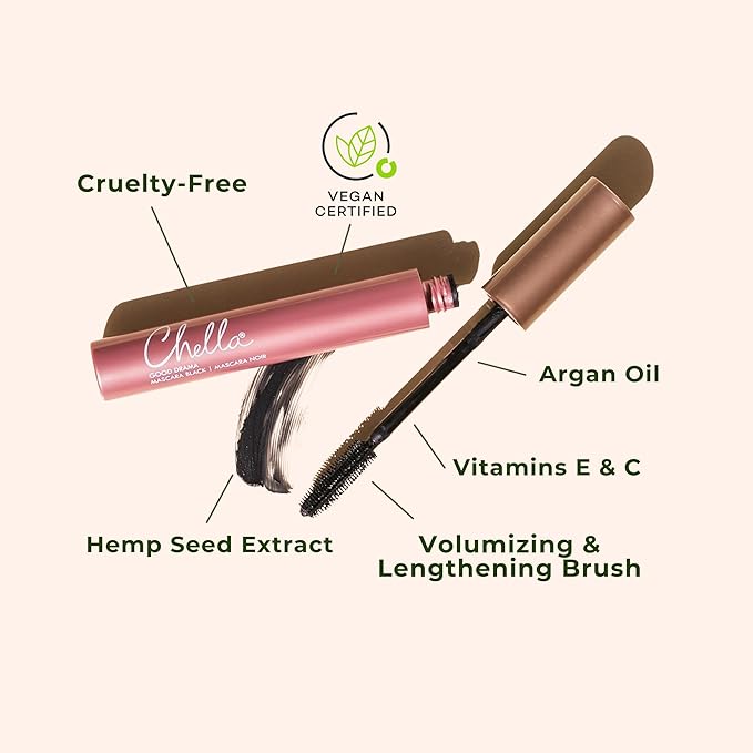 Chella Good Drama Vegan Mascara, 0.33 Fl. Oz (Blue)