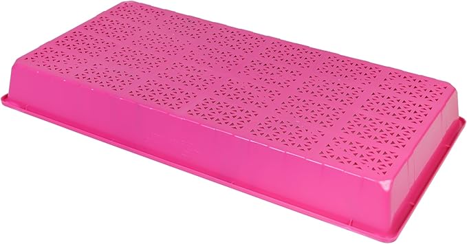 SUNPACK 10" x 20" Heavy Duty Mesh Plastic Seed Starting Tray, Magenta, 2.3" - Ensures Water Drainage and Aeration, Perfect for Greenhouses or Indoor Gardening