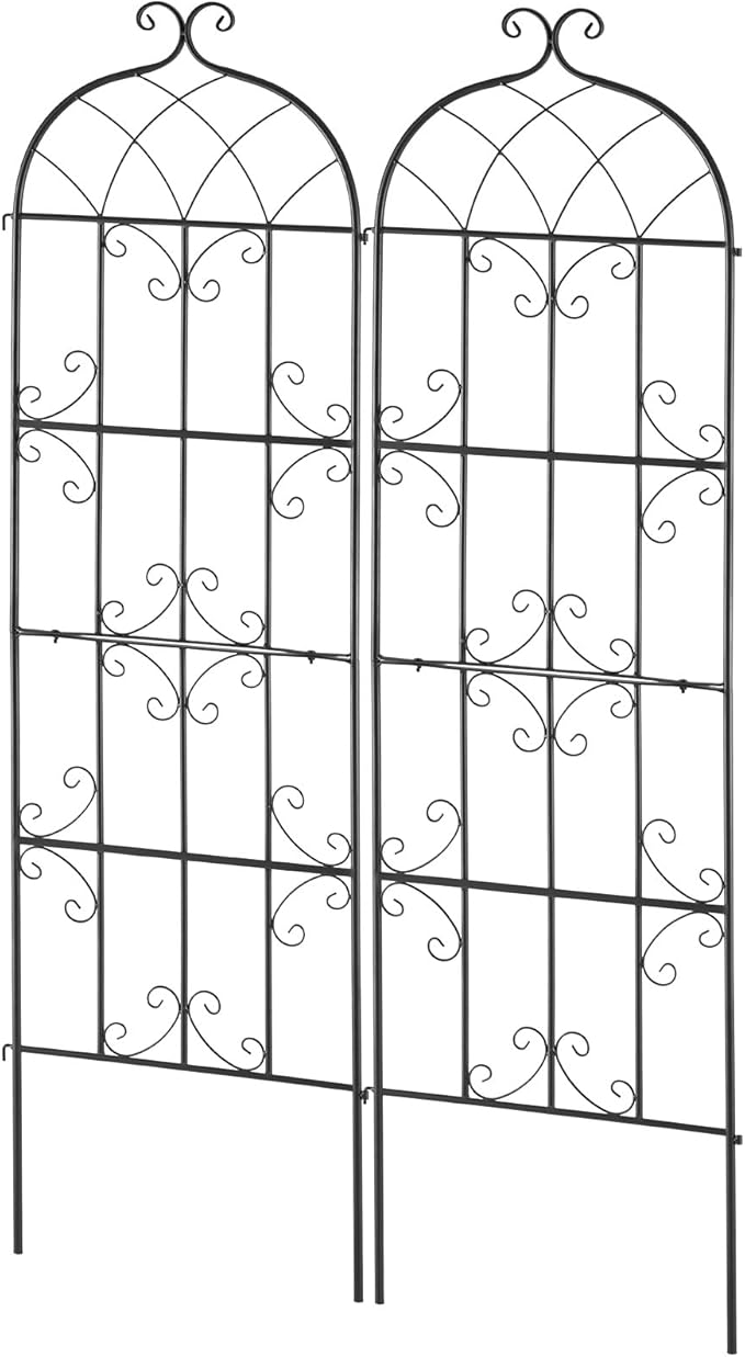 VEVOR 71 x 20 in, 2 Packs Rustproof Metal Garden Flower Trellis, Outdoor Climbing Rose & Cucumber Support, Decorative Clematis Trellis for Courtyards & Lawns