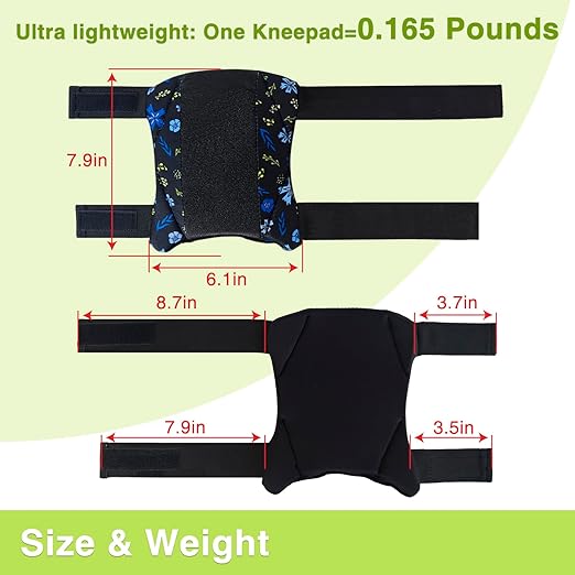 5 Pack Garden Knee Pads for Women, Lightweight Waterproof KneePads for Gardening, Anti Slip Leather Foam Padding Kneeling Pads for Flooring and Carpet Cleaning, House work, Gardening Maintain, Knee Protector, Blue Flower