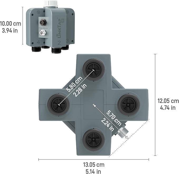 LinkTap Q1 4-Zone Wireless Water Timer & Gateway, Equals Four G2S Smart Hose Timers