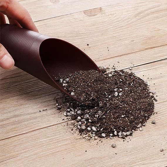 Coffee Color Bonsai Soil Scoops, Plastic Garden Soil Scoops,Garden Potted Plant Succulent Planting Tool Garden Gifts Garden Tool