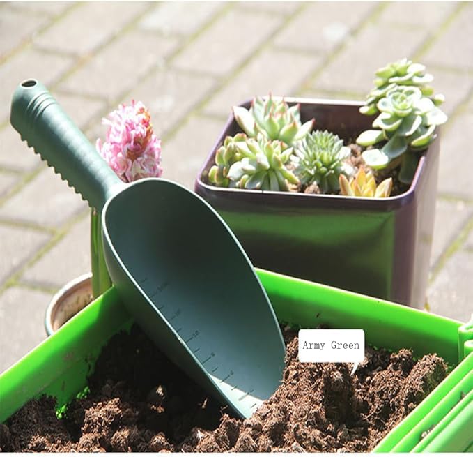 2Pcs Plastic Garden Shovel Multi-Function Plastic Scoop Soil Shovel Succulent Soil Shovel Scoop Gardening Tools for Flower Vegetables Soil Transplanting Scoop Gardening Tools