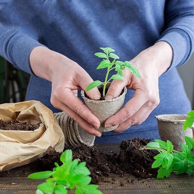 120PCS 3.15 Inch Peat Pots for Seedling, Outdoor Garden Germination Nursery Peat Pots Plants with Bonus 20 Plant Labels