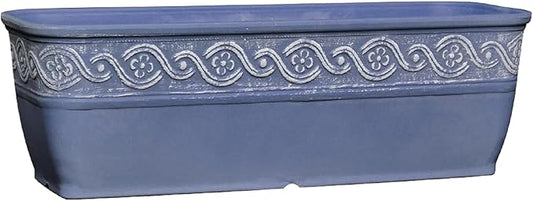 Classic Home and Garden Corinthian Trough Planter 10" Slate Blue