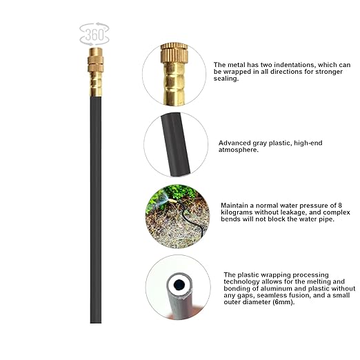 New drip Irrigation kit, Automatic Garden Watering System, Quick Connector and 360-degree Bending Dropper atomizing Copper Nozzle, Garden Plant Lawn Courtyard Watering System. (65FT)