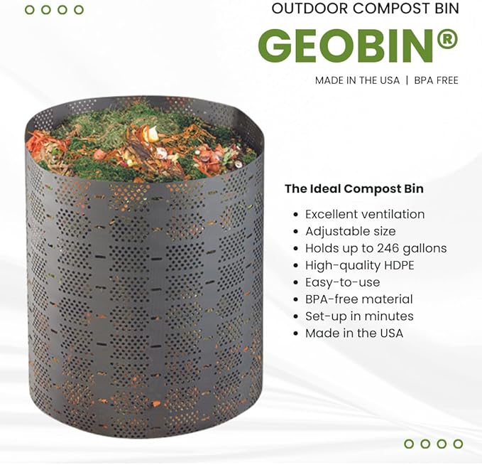 Geobin Compost Bin - 246 Gallon, Expandable, Easy Assembly, Made in The USA (Tan)
