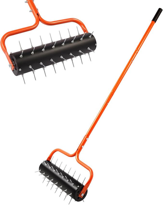 sancat Lawn Aerator, 21" Push Coring Aerator,Preasembled Spike Gardening Aerator Tool,Lawn Plug Soil Aerator,Aerator Lawn Tool,75" Adjustable Handle,Heavy Duty Aerator for Lawn,Garden,Farm Care.