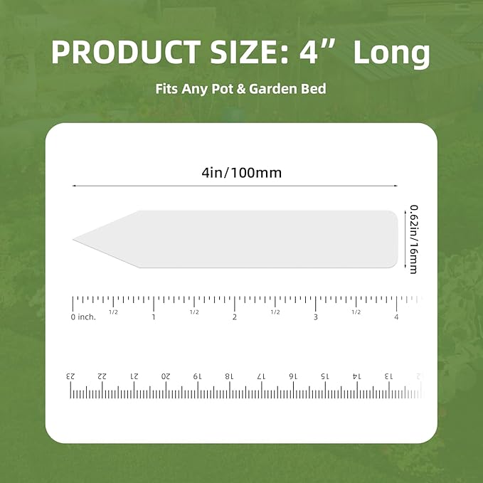 1000Pcs Plant Labels with Marker Pen, 4" Plant Tags for Garden Waterproof, Reusable Plastic Plant Markers Garden Labels for Seedlings, Vegetables, Flowers, Gardening Organization Kit
