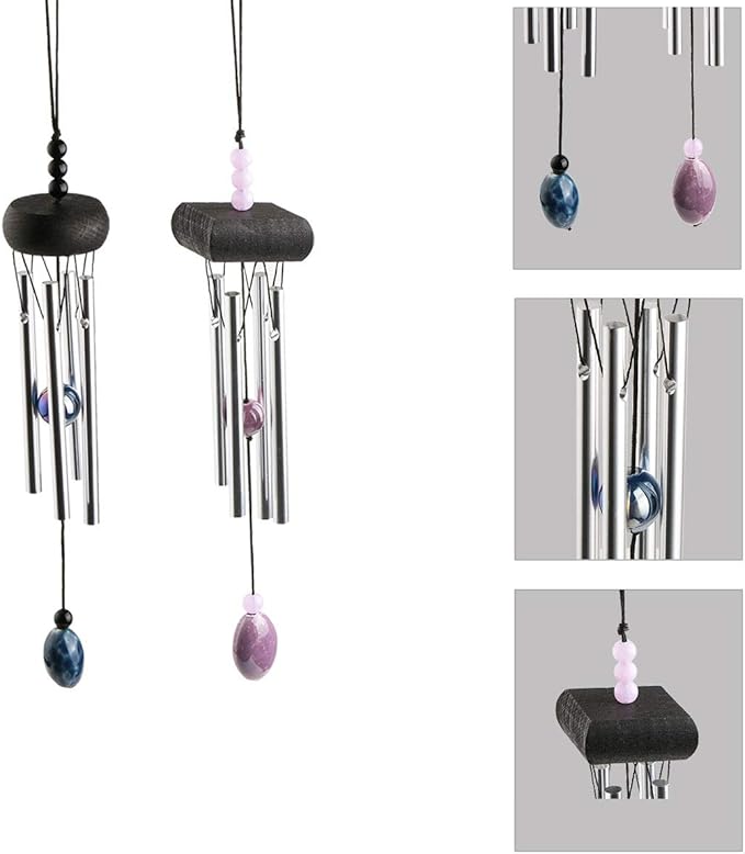 Wind Chimes, Creative Design 2 Pack Beautiful Garden Chimes, Portable Metal Wind Chimes for Home Garden Decoration, Small Size