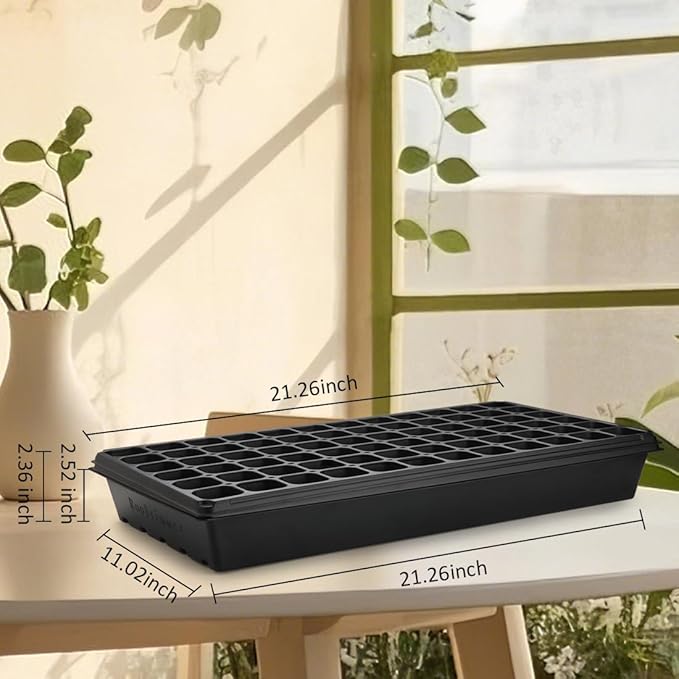 10 Pack 1020 Trays No Holes and 10 Pack 72 Cell Seed Starter Tray, 20" x 10" - Heavy Duty Reusable Plastic Seed Starter Kit for Microgreens, Seed Germination & Plant Propagation (10 Sets)