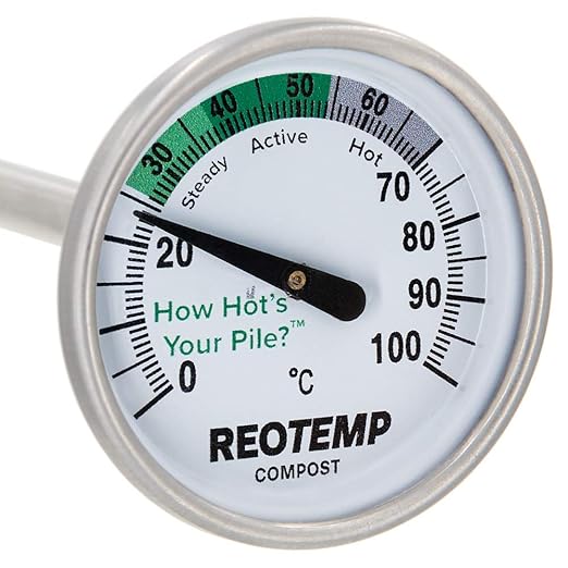 Reotemp 16 Inch Celsius Backyard Compost Thermometer with Digital Composting Guide