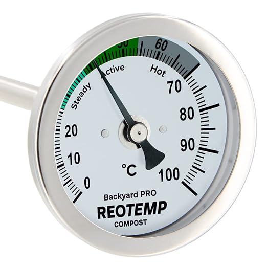 Reotemp 36 Inch Celsius Backyard Pro Compost Thermometer with Digital Composting Guide