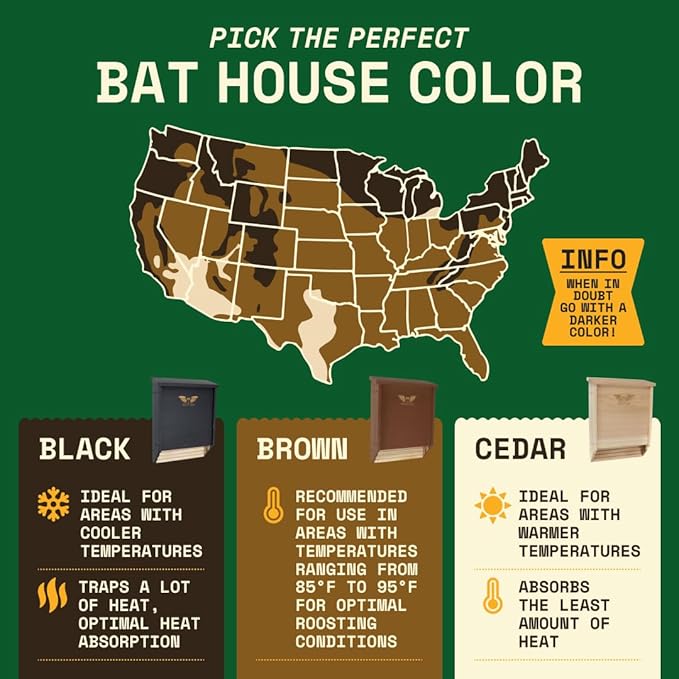 BIGBATBOX - Bat House for Outdoors - Clean Your Backyard from Mosquitoes - Wooden Bat House Kit - with Our Proven Bat Box Design, You are Almost Guaranteed to Attract Bats! WildYard