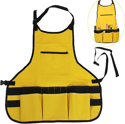 Work Tool Aprons for Men Women Waterproof Garden Apron with Pocket Torso Length Canvas Apron for Planting Woodworking