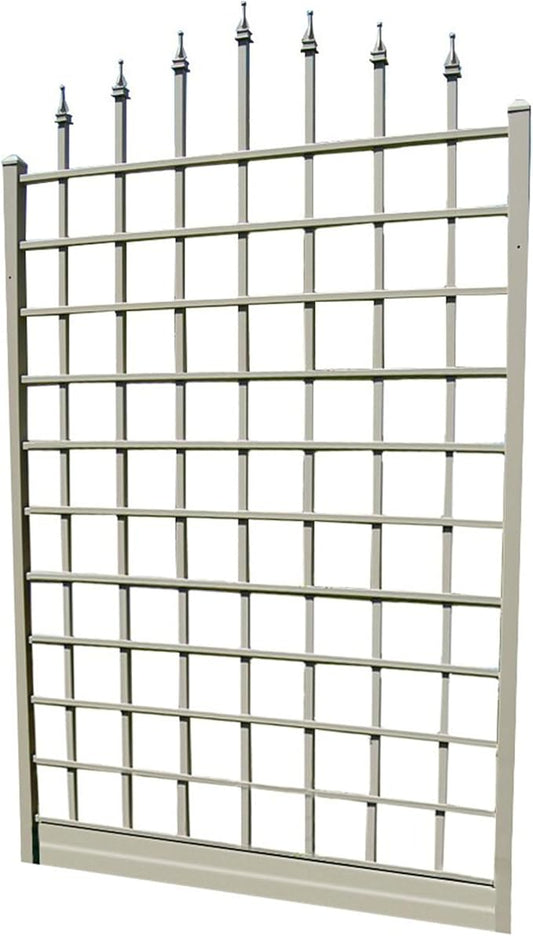 Dura-Trel Winchester Vinyl Trellis, Outdoor Plant Support Frame, 57" x 95", White - Decorative Grid-Style Lattice for Climbing Vines & Flowers, Use Against Walls or Fences