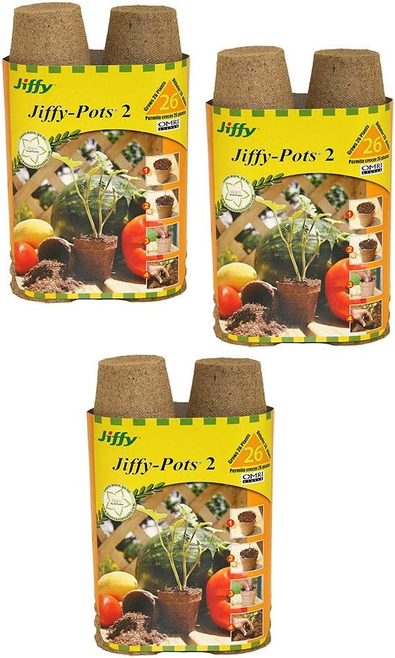 Jiffy Pots, 2.25-In. 26-Pk., Yellow, Round, Modern, Outdoor, Gardening, Seedling Pots
