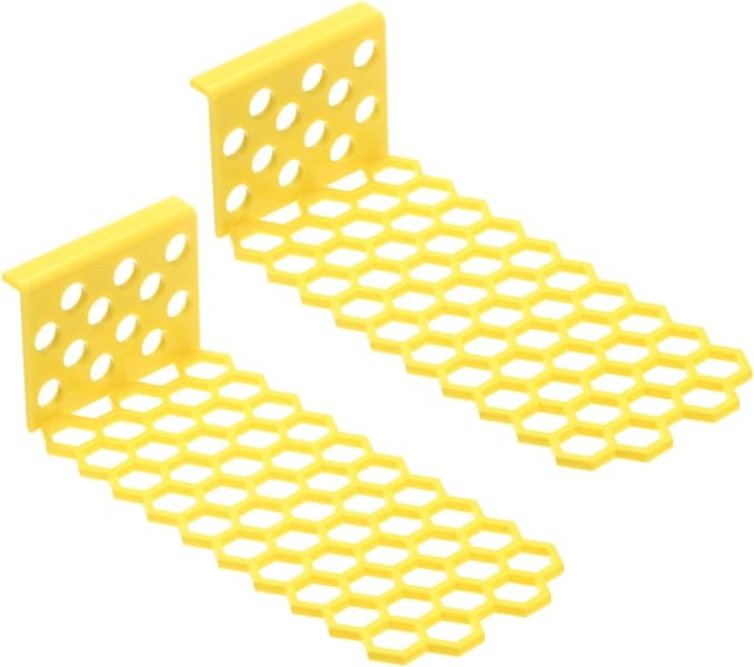 2-Pack Floating Bee Island, 18x6cm/7.09x2.36 Inch Plastic Floating Bee Watering Station for Feeding/Butterfly Bath/Outdoor Garden Decor [Yellow]