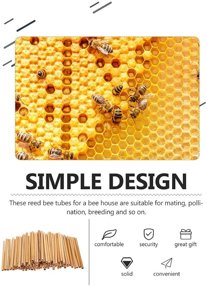 20Pcs Bee House Tubes Natural Reed Pollinator Tubes for Leaf Nesting Supplies for Garden and Pollinator Habitat