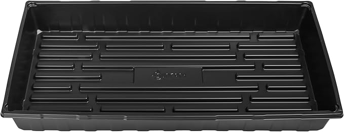SUNPACK 10" x 20" Extra Strength Plastic Seed Starting Tray, Black, 2.5" (Pack of 10) - No Drainage Holes, Ideal for Greenhouses or Indoor Gardening - Made of BPA-Free Plastic