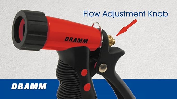 Dramm ColorStorm Premium Pistol Spray Nozzle – Heavy-Duty Adjustable Garden Hose Sprayer with Ergonomic Grip & Variable Water Patterns for Garden, Car, Deck, and Outdoor Cleaning – Orange